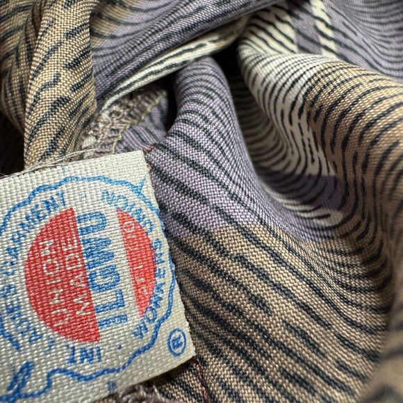 Vintage Women's Russ Petites 80s Button Up Preppy Plaid Purple M Long Sleeve - Picture 4 of 7